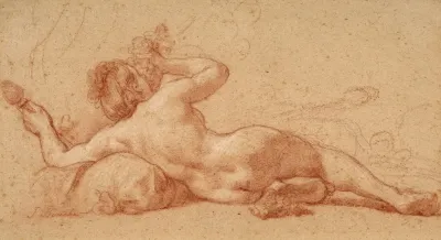 Bacchante Allongee De Dos