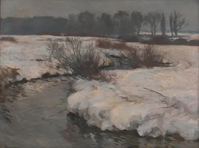 Bach Im Winter Landschaft