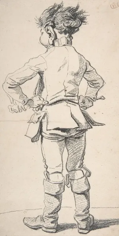 Back View Of A Roman Servant Boy
