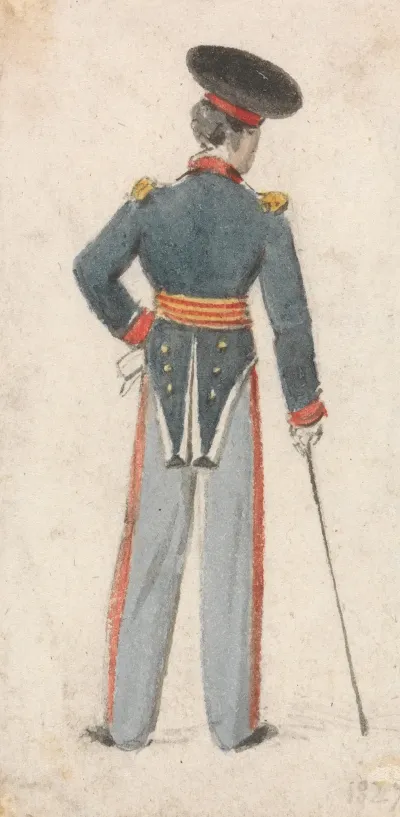 Back View Of A Soldier