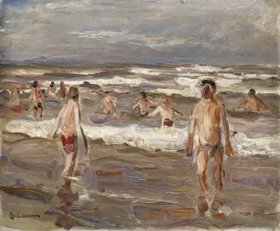 Badende Knaben Im Meer
