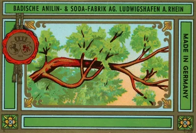 Badische Anilin Soda Fabrik Dye Label With Tree Branch