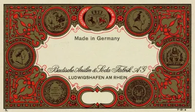 Badische Anilin Soda Fabrik Dye Label