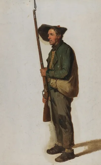 Badische Ordonnanz Mit Einem Gewehr