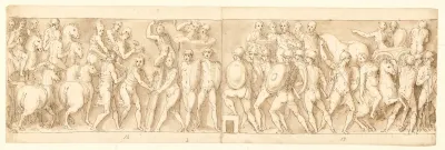 Bagerste Del Af Kejserens March Med Hans Legionaerer Og Vagter Romerne Opforer En Lejr Romerne Pa March Med Kejseren
