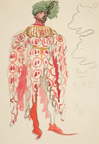 Bagot Costume Sketch For Henry Irvings Planned Production Of King Richard Ii