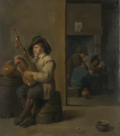 Bagpiper In An Inn