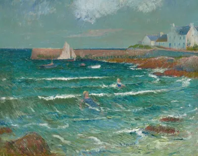 Baignade De Mer A Lomener