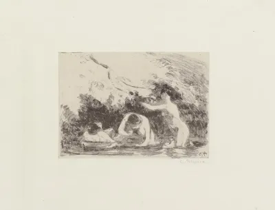 Baigneuses A Lombre Des Berges Boisees