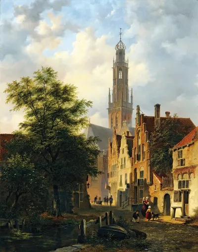 Bakenesserkerk Seen From The Valkestraat Haarlem