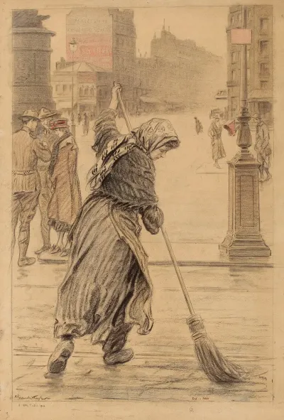 Balayeuse Des Rues De Paris Durant La Guerre Place De Clichy