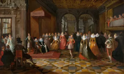 Ballroom Scene At A Court In Brussels
