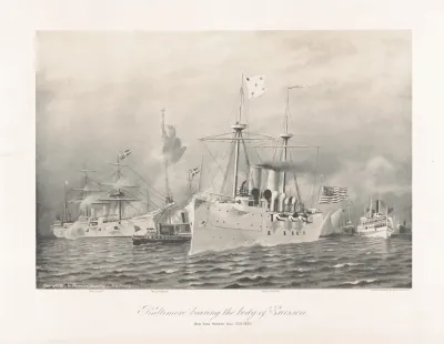 Baltimore Bearing The Body Of Ericsson New York Harbor Aug 30th 1890