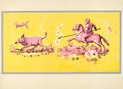 Bandbox Design Hunting Scene