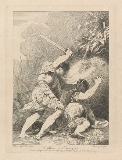 Banditti Representing Banditti Variously Employed Killing An Enemy