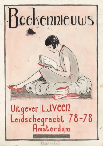 Bandontwerp Voor Boekennieuws Uitgever L J Veen C 1930