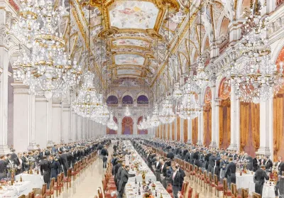 Banquet Des Officiers De La Marine Russe Dans La Salle Des Fetes A Lhotel De Ville Fetes Franco Russes A Paris