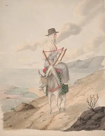 Barandilles A Woman On A Donkey