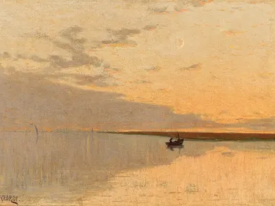 Barca Al Tramonto Boat At Sunset Venice