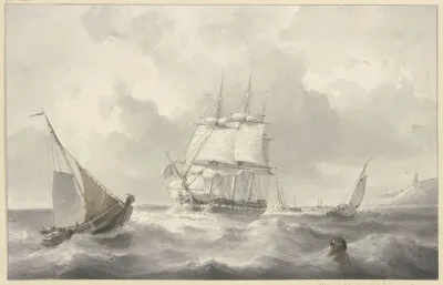 Bark In Rough Sea