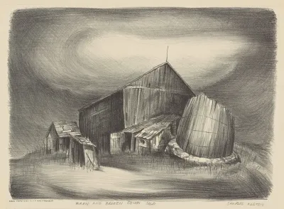 Barn And Broken Down Silo