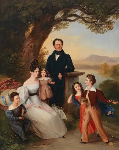 Baron Cerrini Mit Seiner Familie