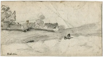 Barrow In A Landscape With Farmhouse