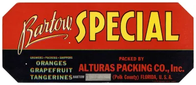 Bartow Special Citrus Label