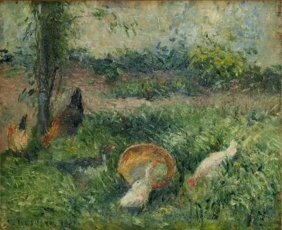 Basse Cour Avec Poules Et Canards