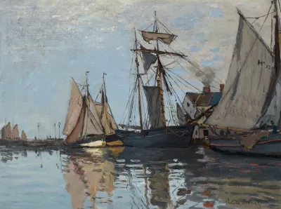 Bateaux Dans Le Port De Honfleur