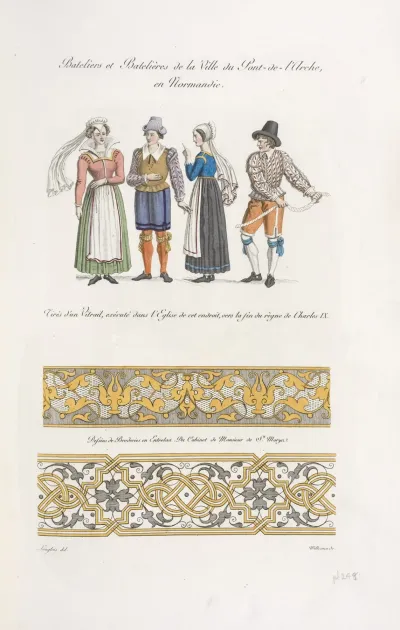 Bateliers Et Batelieres De La Ville Du Pont De Larche En Normandie