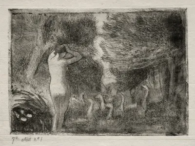 Bather And Geese
