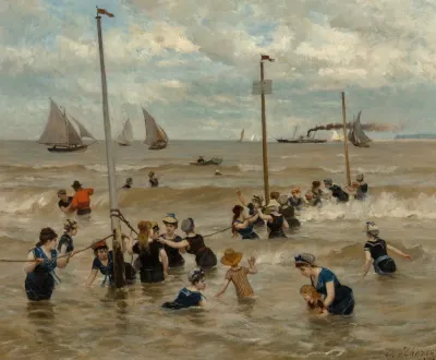 Bathing By The Sea