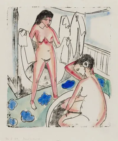 Bathing Girls In A Room