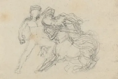 Battle Between Man And Centaur