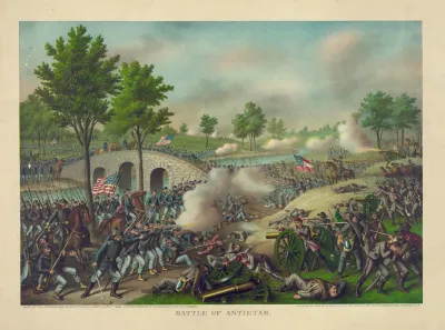 Battle Of Antietam Army Of The Potomac Gen Geo B Mcclellan Comm Sept 17 1862