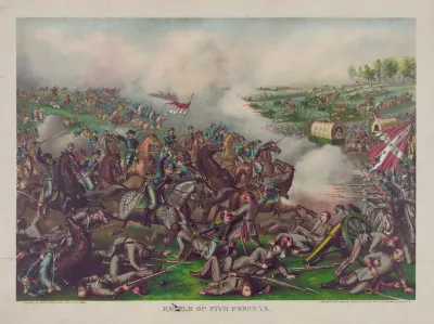 Battle Of Five Forks Va Charge Of General Sheridan April 1st 1865