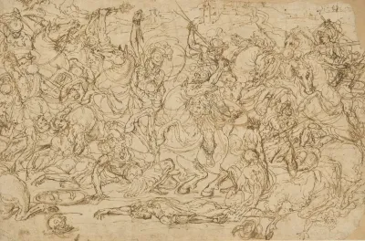 Battle Of Horsemen And Foot Soldiers