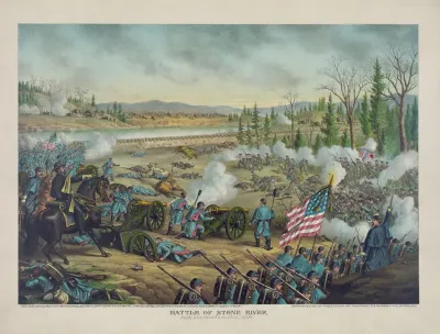 Battle Of Stone River Near Murfreesborough Tenn Dec 31 62 Jan 2 3 1863 Union Gen Rosecrans Conf Gen Bragg
