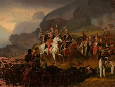 Battle Scene Wincenty Krasinski Receives The Report From Kozietulski After The Battle Of Somosierra Copy After Horace Vernet