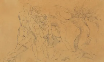 Battle Scene With A Prisoner Being Bound After Raphael