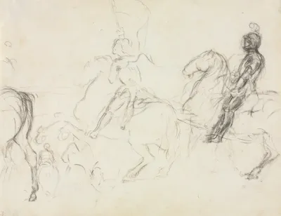 Battle Scene With Armored Figures On Horseback Recto