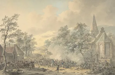 Battle Scene With Church At Right