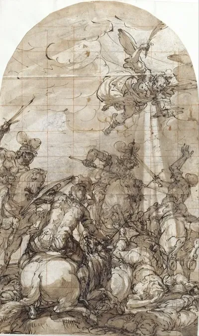 Battle Scene With The Appearance Of The Angel Of Victory