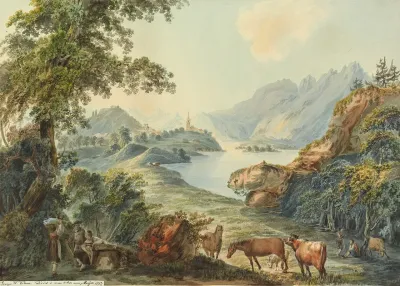 Bauerliche Szene Am Brienzersee