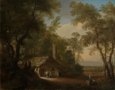 Bauernhaus Zwischen Baumen Im Mittagslichtca 1743 1745
