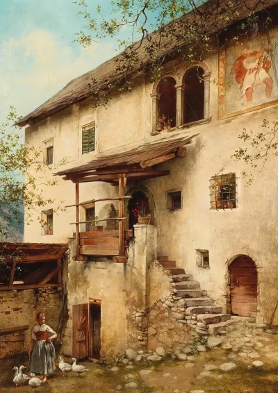 Bauernhof Motiv Aus Sudtirol Bei Klausen