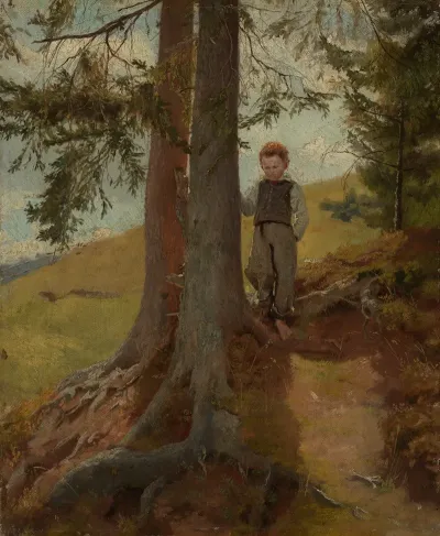 Bauernjunge Am Waldrand