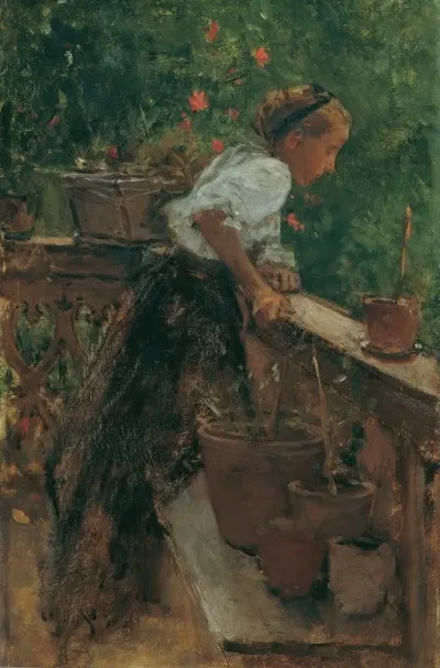Bauernmadchen Auf Dem Balkon