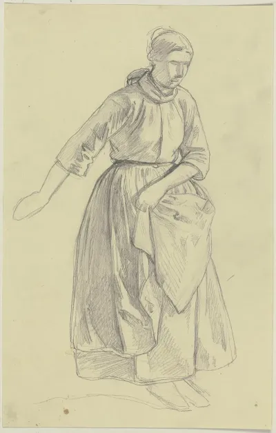Bauersfrau Die Hand An Der Schurze